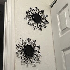 Elegant Black Metal Wall Decor Set handcrafted, it comes with both of them